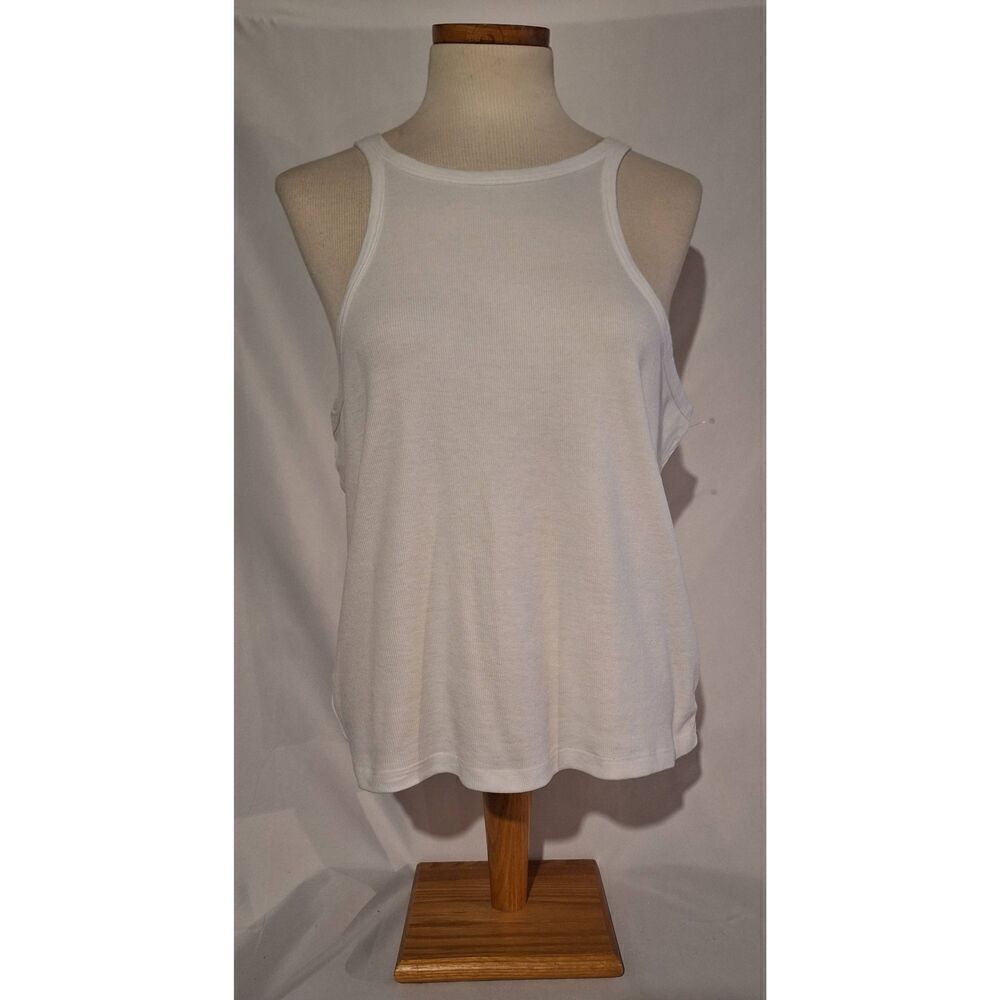 BP. Nordstrom Ribbed Scoop-Neck White Tank Size 2x NWOT